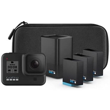 Gopro Hero 8 Combo Kit Bundle, 3 Batteries & Dual Battery Charger for Action Camera