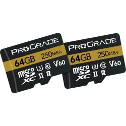 ProGrade Digital 64GB UHS-II microSDXC Memory Card with SD Adapter (2-Pack)
