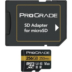 ProGrade Digital 256GB UHS-II microSDXC Memory Card with SD Adapter (2-Pack)