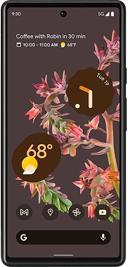 Google Pixel 6 – 5G Android Phone - Unlocked Smartphone with Wide and Ultrawide Lens - 128GB - Stormy Black