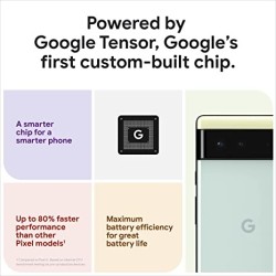 Google Pixel 6 – 5G Android Phone - Unlocked Smartphone with Wide and Ultrawide Lens - 128GB - Sorta Seafoam