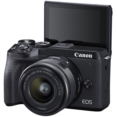 Canon EOS M6 Mark II Mirrorless Camera with 15-45mm Lens and EVF (Black)