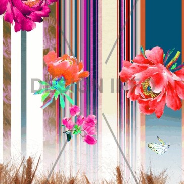 Digital Prints Stripes with Flowers 2010 Design
