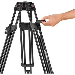 Manfrotto 608 Nitrotech Fluid Head with 645 FAST Twin Aluminum Tripod System and Bag