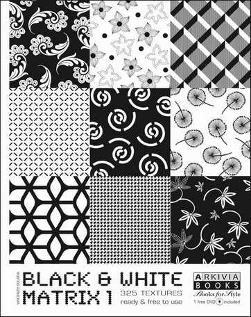 BLACK & WHITE MATRIX 1 Prints & Patterns Design Book inc DVD Book (Arkivia)