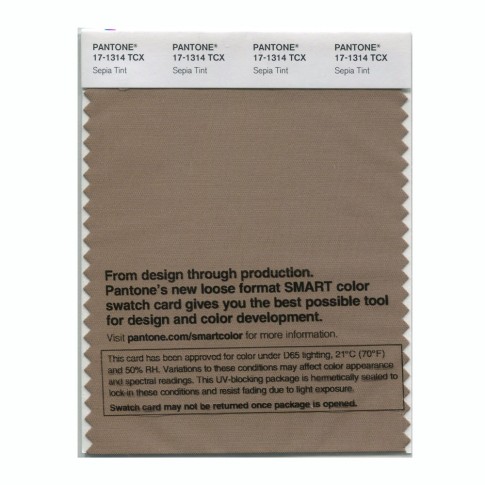 Pantone 17-1314 TCX Swatch Card Sepia Tint
