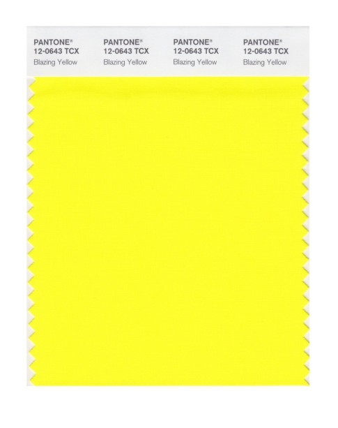 Pantone 12-0643 TCX Swatch Card Blazing Yellow