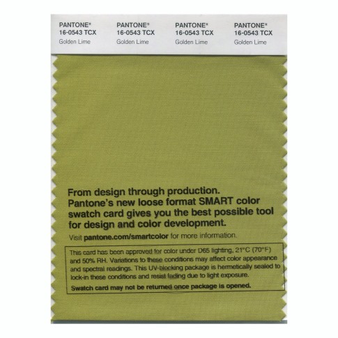 Pantone 16-0543 TCX Swatch Card Golden Lime