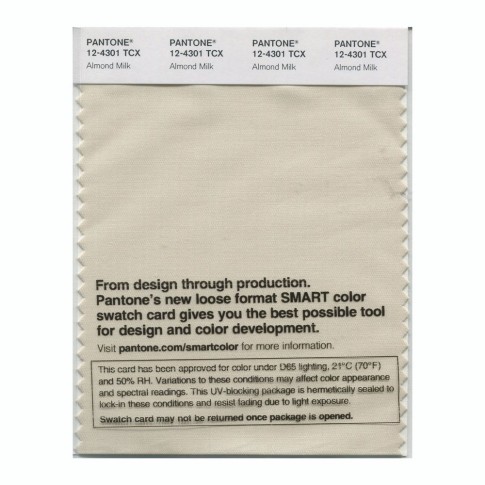 Pantone 12-4301 TCX Swatch Card Almond Milk
