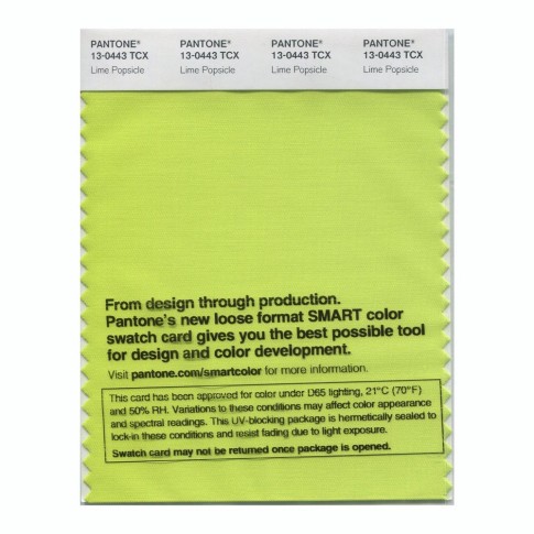 Pantone 13-0443 TCX Swatch Card Lime Popsicle