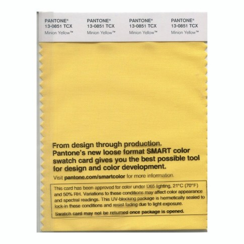 Pantone 13-0851 TCX Swatch Card Minion Yellow