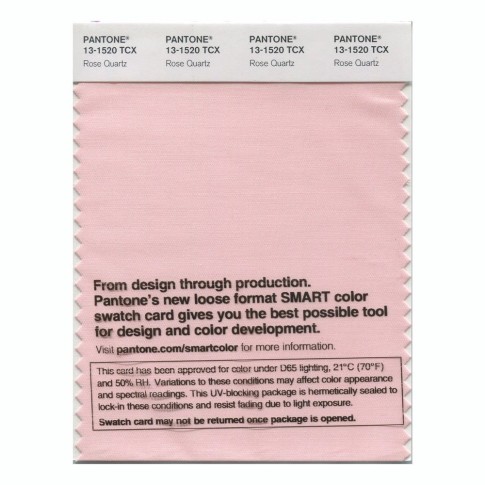 Pantone 13-1520 TCX Swatch Card Rose Quartz