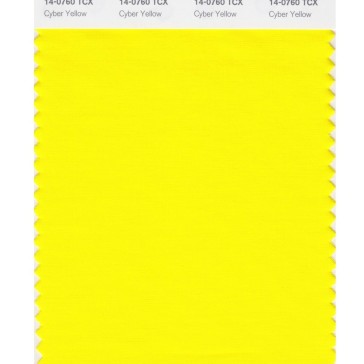 Pantone 14-0760 TCX Swatch Card Cyber Yellow