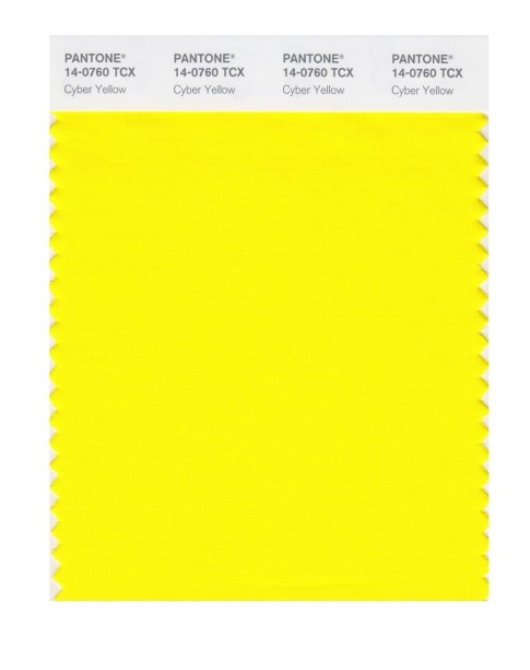 Pantone 14-0760 TCX Swatch Card Cyber Yellow