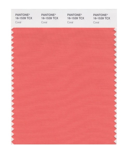 Pantone 16-1539 TCX Swatch Card Coral