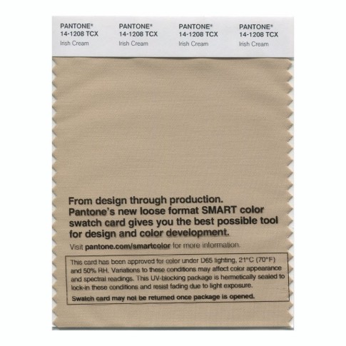 Pantone 14-1208 TCX Swatch Card Irish Cream