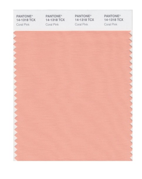 Pantone 14-1318 TCX Swatch Card Coral Pink