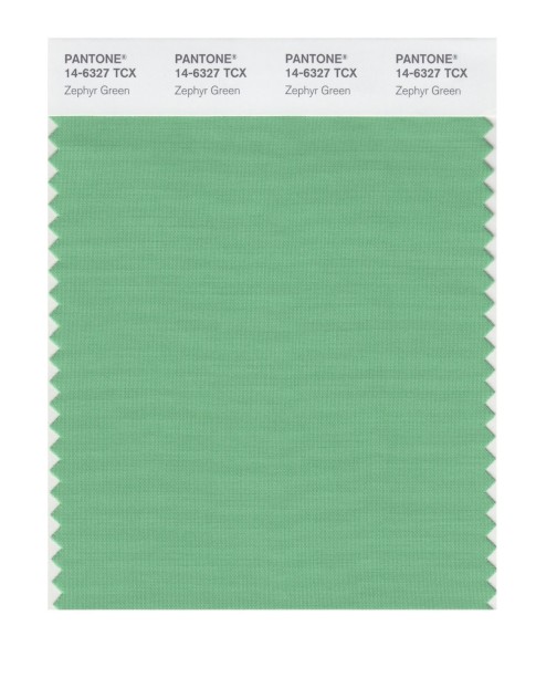Pantone 14-6327 TCX Swatch Card Zephyr Green