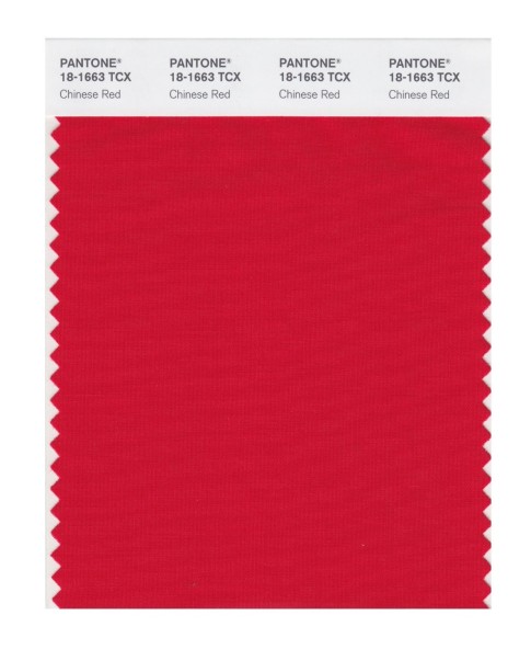 Pantone 18-1663 TCX Swatch Card Chinese Red