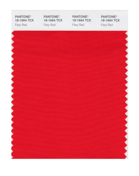 Pantone 18-1664 TCX Swatch Card Fiery Red