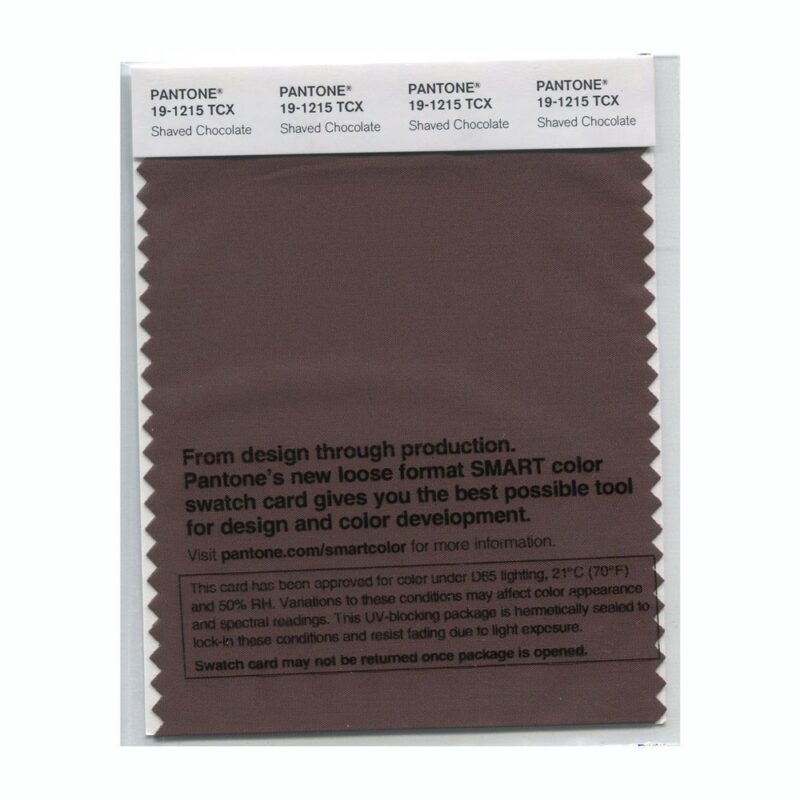 Pantone 19-1215 TCX Swatch Card Shaved Chocolate