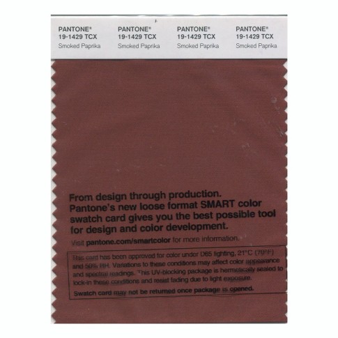 Pantone 19-1429 TCX Swatch Card Smoked Paprika