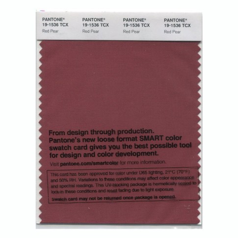 Pantone 19-1536 TCX Swatch Card Red Pear