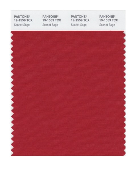 Pantone 19-1559 TCX Swatch Card Scarlet Sage