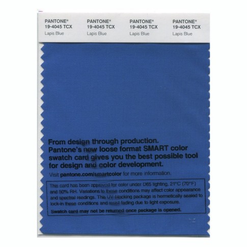 Pantone 19-4045 TCX Swatch Card Lapis Blue