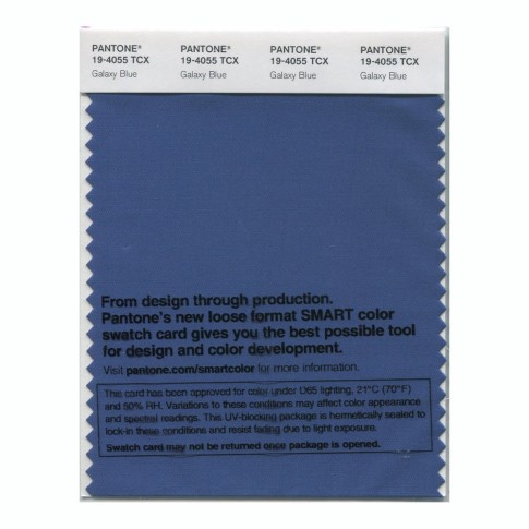 Pantone 19-4055 TCX Swatch Card Galaxy Blue
