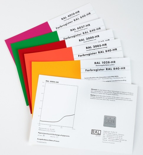 RAL 840-HR Single Cards (Classic Colours Pages) A5 Size