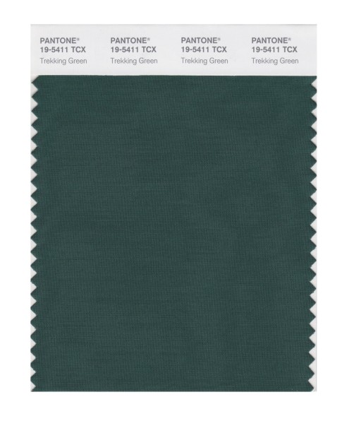 Pantone 19-5411 TCX Swatch Card Trekking Green