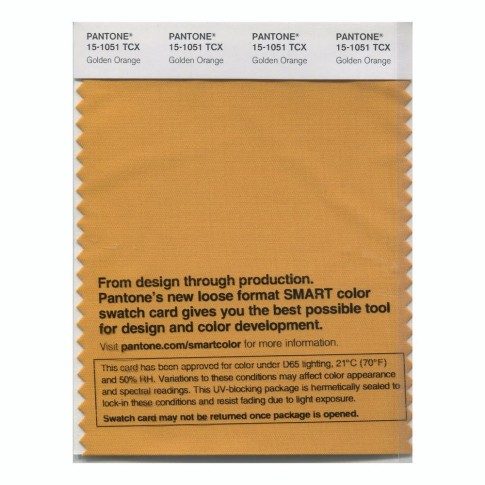Pantone 15-1051 TCX Swatch Card Golden Orange